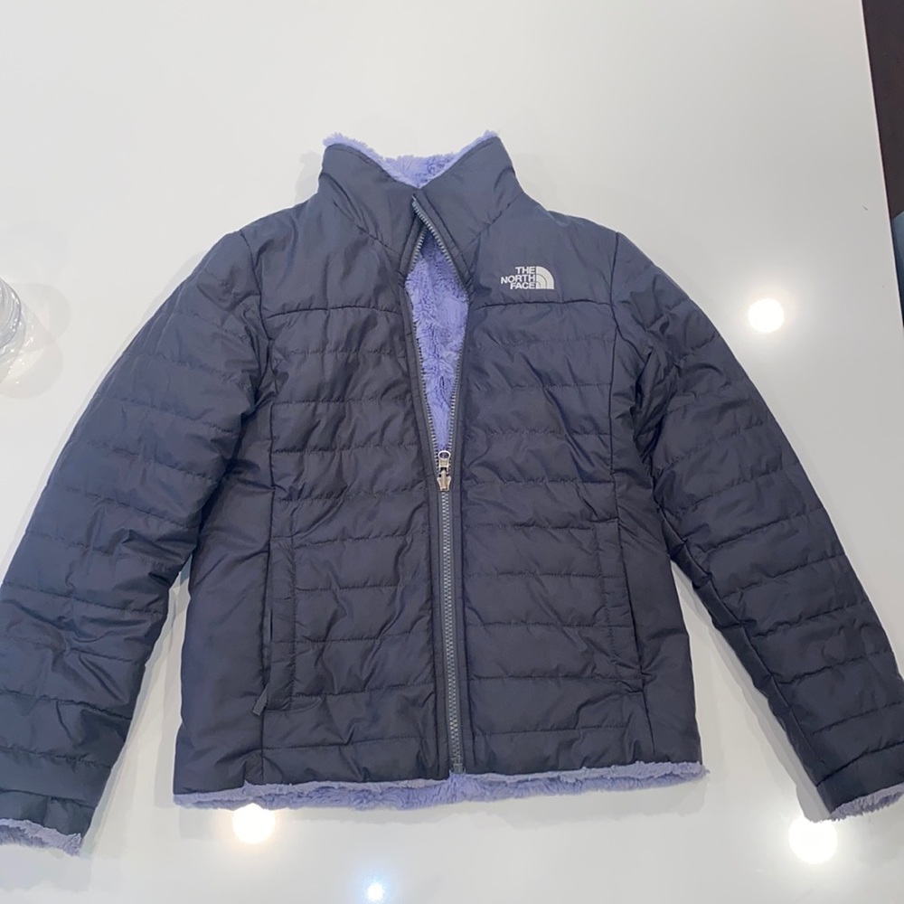 North face reversible girls fleece jacket
